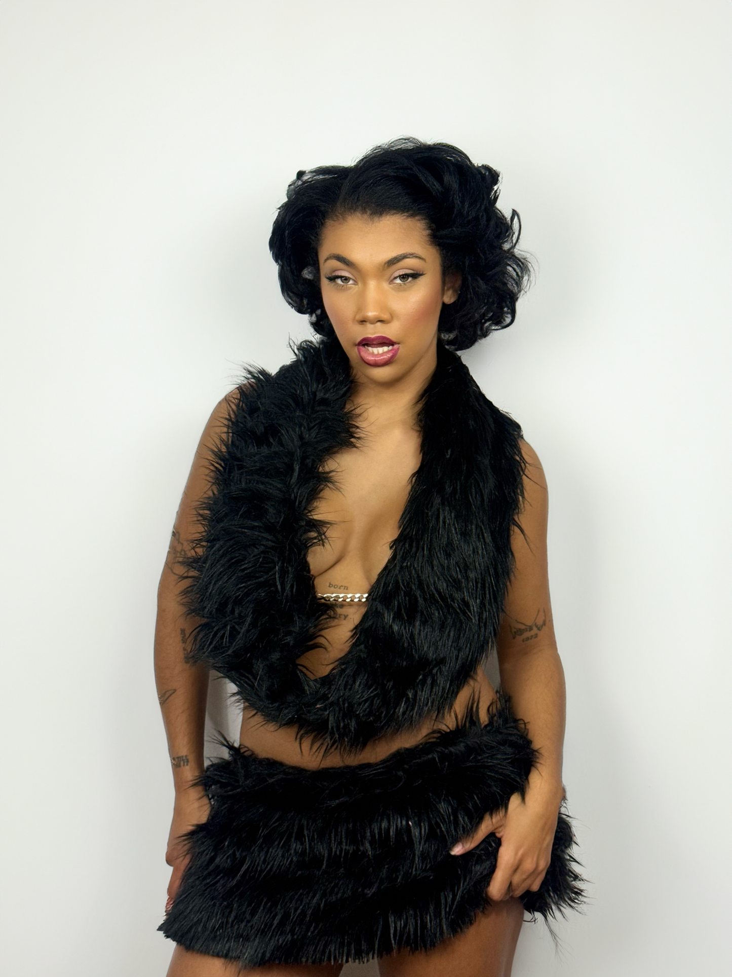 Backless Faux Fur Top