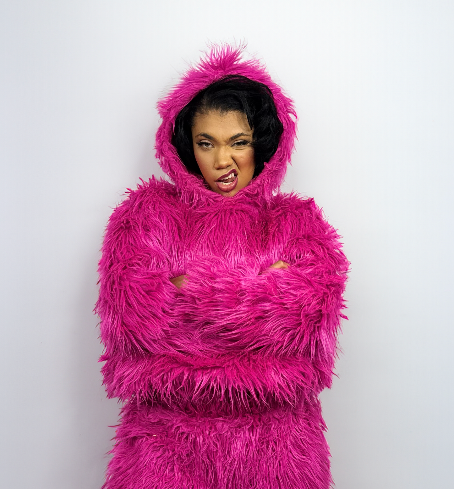 Electric Faux Fur Hoodie