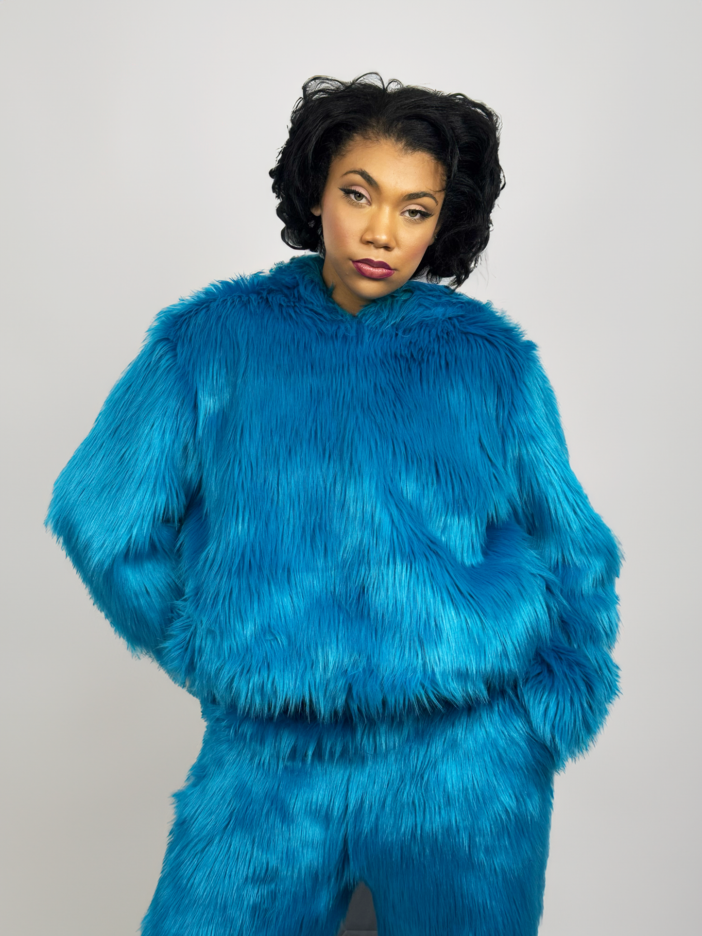 Electric Faux Fur Hoodie